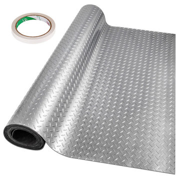 VEVOR Garage Floor Mat Anti-Slide Diamond Mats, Silver, 6.5x3.9 Ft
