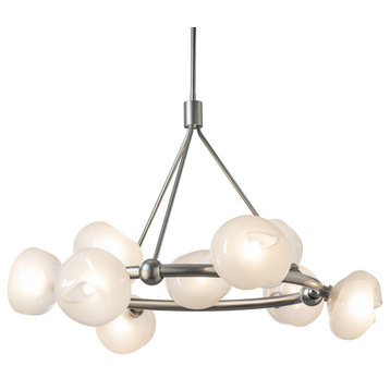 Hubbardton Forge 131069-02-FD Ume 9-Light Ring Pendant, Dark Smoke Finish and Frosted Glass