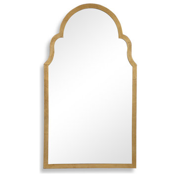 37" Traditional Gold Arched Mirror