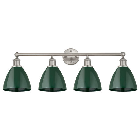 Innovations Lighting 616-4W-12-35 Plymouth Dome Vanity Plymouth - Brushed Satin
