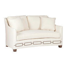 Green Street foyer bay window curved love seats
