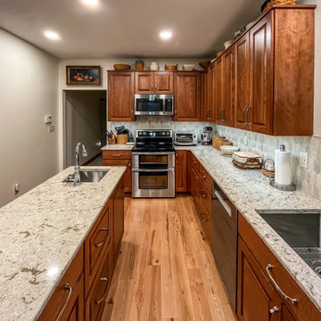 Cherry Cabinets with Pecan Stained Finish, Windemere Quartz Countertops
