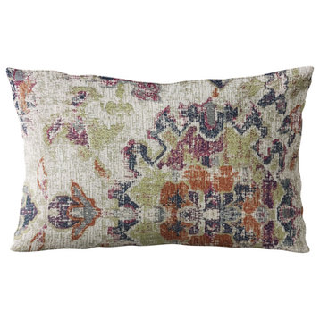 Plutus Multi-Color Mayan Damask Luxury Throw Pillow, 20"x26"