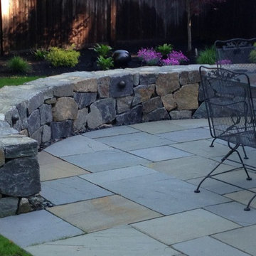 Bluestone Patio and Fieldstone Seat Wall