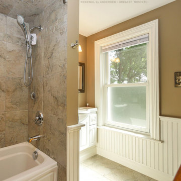 Charming Bathroom with New White Window - Renewal by Andersen Toronto