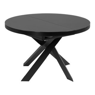 Black Round Extendable Dining Table La Forma Vashti