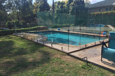 Frameless glass pool fence installed at  st Ives