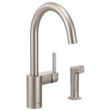 Moen Align Spot Resist Stainless One-Handle Kitchen Faucet 7165SRS
