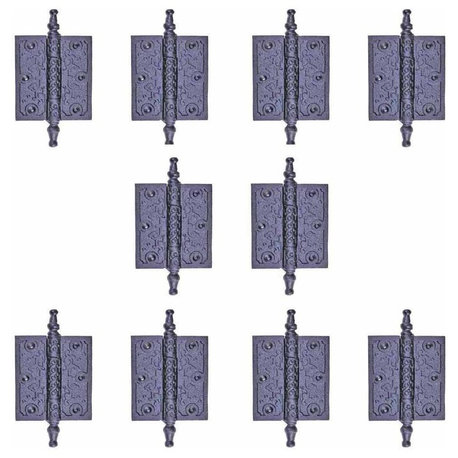 10 piece Wrought Iron Butt Hinge Steeple Tip Wrought Iron 3" W