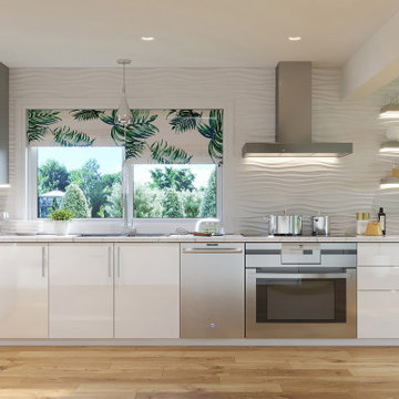 Fresh White Grey Contemporary Kitchen