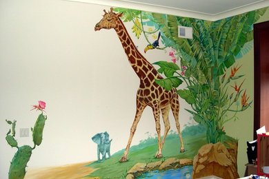 Inspiration for a tropical kids' room remodel in New York