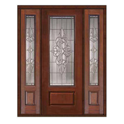 Prehung Side lights Door 96 Fiberglass Courtlandt 3/4 Lite Glass - Front Doors