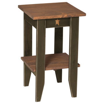 Farmhouse Pine Square End Table, Olive Green