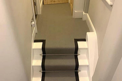 Flatweave Herringbone Stair Runner, Homepride Stair Rods & 50 mm Fabric Border