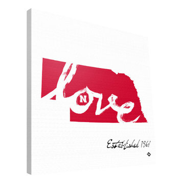 University of Nebraska Cornhuskers Established Love Canvas Print, 12"x12"