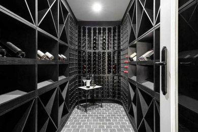 Design ideas for a large modern wine cellar in Sydney.