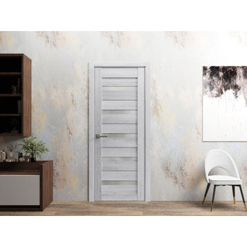 Interior Door 36 x 80, Quadro 4445 Nordic White & Frosted Glass, Frame