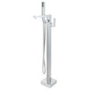Serenity Freestanding Bathtub Faucet & Hand Shower, Square Base, Chrome