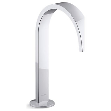 Kohler Components Bathroom Sink Spout With Ribbon Design, Polished Chrome