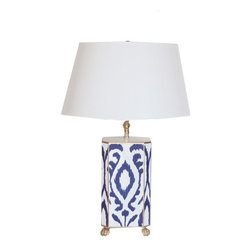 Navy Ikat Lamp - Floor Lamps