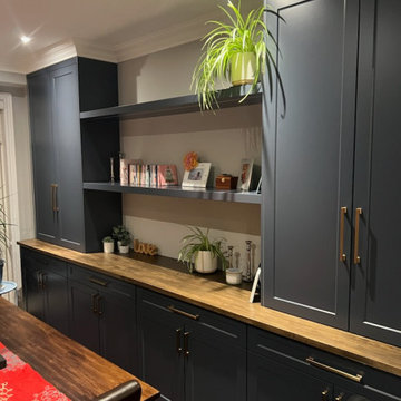 Custom Dark Blue Built in Entertaiment unit
