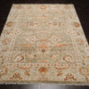 LoomBloom Muted Turkish Oushak Hand Knotted Area Rug, Moss Color 9x12