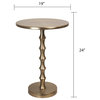 26.75" Plated Gold Metal Accent Table