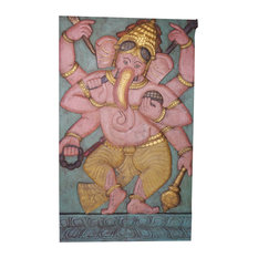 Mogulinterior - Consigned Vintage Barn Door Carved Ganesha God of  Wealth, Property Wall Panel - Wall Accents