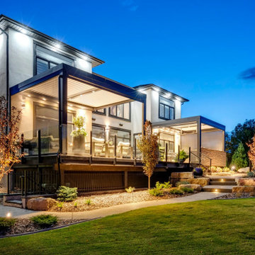 Twin Adjustable StruXure Pergolas with Outdoor Kitchen & Seating Area