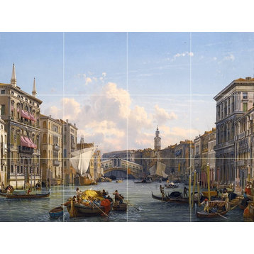 Tile Mural, View of the Grand Canal Marble Matte