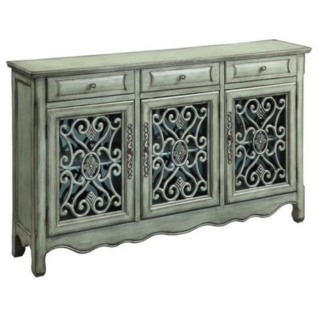 Coaster Madeline 3-door Wood Accent Cabinet in Antique Green