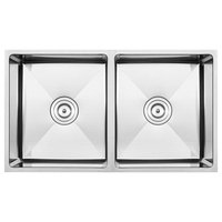31.25" Undermount 16-Gauge Stainless Steel 50/50 Double Basin Kitchen Sink