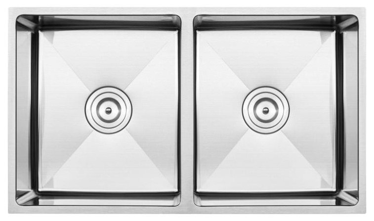 31.25" Undermount 16-Gauge Stainless Steel 50/50 Double Basin Kitchen Sink