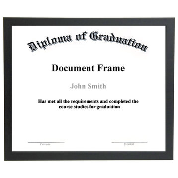 Diploma and Document Frame, Thin Black Wood, 11x14
