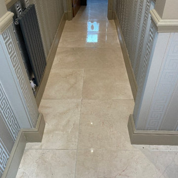 Polishing a Grand Marble Hallway at Crakemarsh Hall Uttoxeter