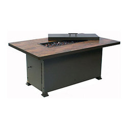 O W Lee 36"x58" Rectangle Fire Pit w/Cover - Fire Pits