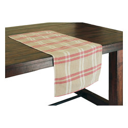Xia Home Fashions - Natural Linen Check Table Runner, 16''x36'' - Table Runners