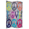 6' Tall Double Sided Multi-Color Peace and Love Room Divider