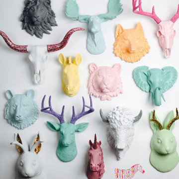 White Faux Taxidermy in Color