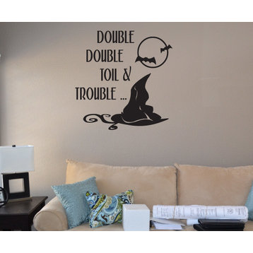 Halloween Double trouble toil and trouble Holiday Vinyl Wall Decal