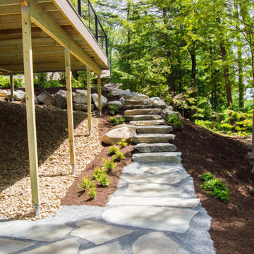 Natural Steps, Mulch path, Patio, and Flower beds!
