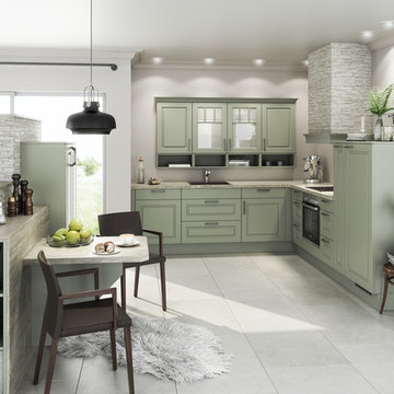 green vintage kitchen