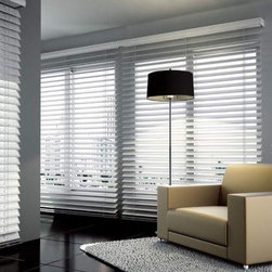 American Blinds Signature Wood Blinds in True White - Venetian Blinds