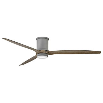 72" Brockton Smart LED Indoor-Outdoor Flush Ceiling Fan, Gray