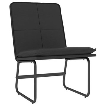 vidaXL Chair Modern Accent Chair with Arm for Home Furniture Black Faux Leather
