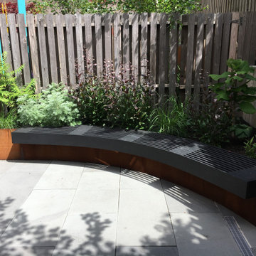 Modern Garden with Curved Corten Border