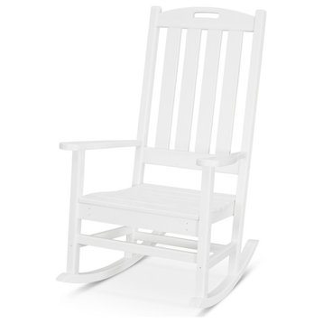 Polywood Nautical Porch Rocking Chair, White