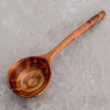 Novica Handmade Familiar Flavor Wood Serving Spoon