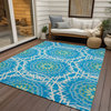 Machine Washable Indoor/Outdoor Chantille ACN619 Blue 2'6" x 3'10" Rug