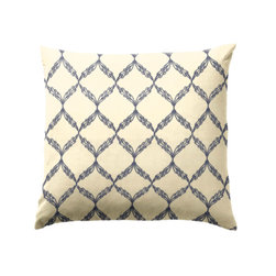 Blue and White Ebroidered Throw Pillow - Decorative Pillows